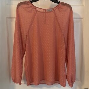 Spirit Pink Long Sleeve Blouse with Relaxed Fit